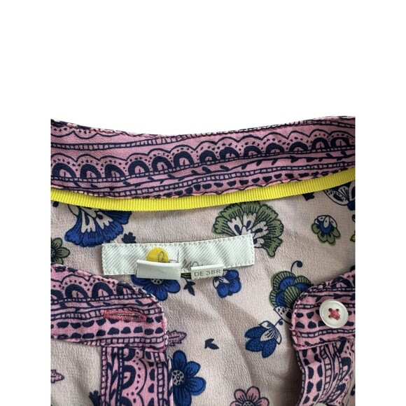 Boden Silk Floral Blouse Size 8 Peasant Boho Tunic Workwear Top Classic Chic - Picture 7 of 7